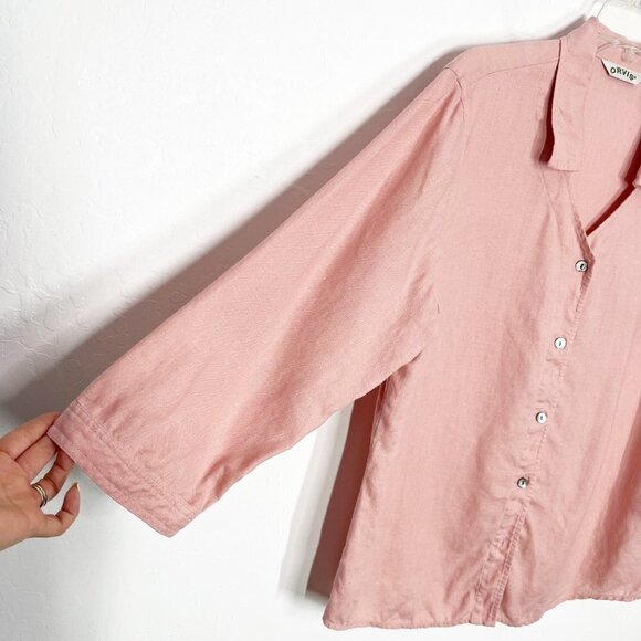 Orvis Pink 100% Linen Set Button Down Shirt and Pull On Pants Size Medium - Picture 4 of 10